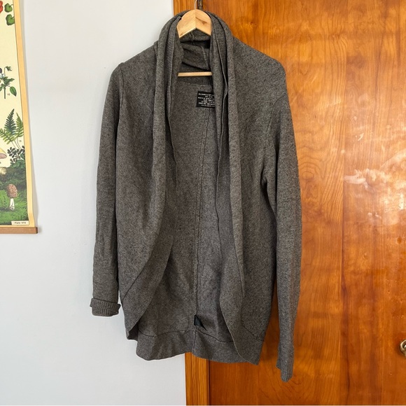 Allsaints Spitalfields wool and cotton grey slouchy cardigan - Picture 7 of 11